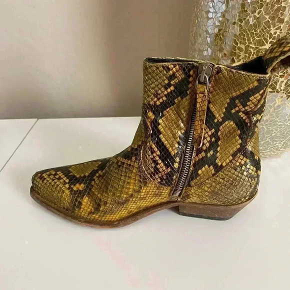 Golden Goose Santiago Snake Embossed Western Boot - Picture 14 of 16